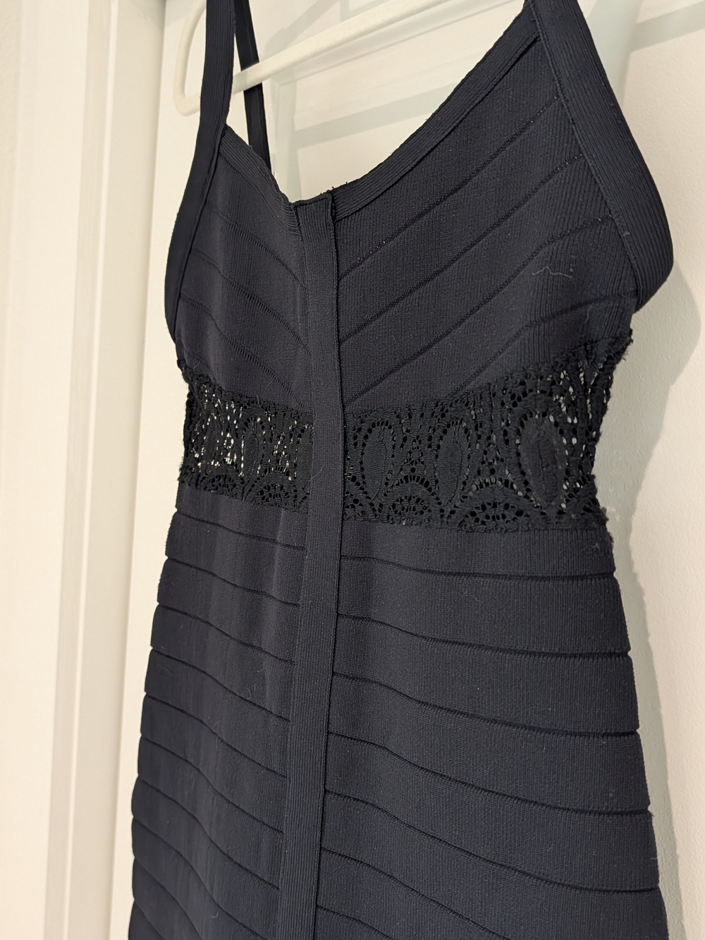 NBD X The Naven Twins Black Mini Bandage Dress with Lace Waist - Picture 3 of 6